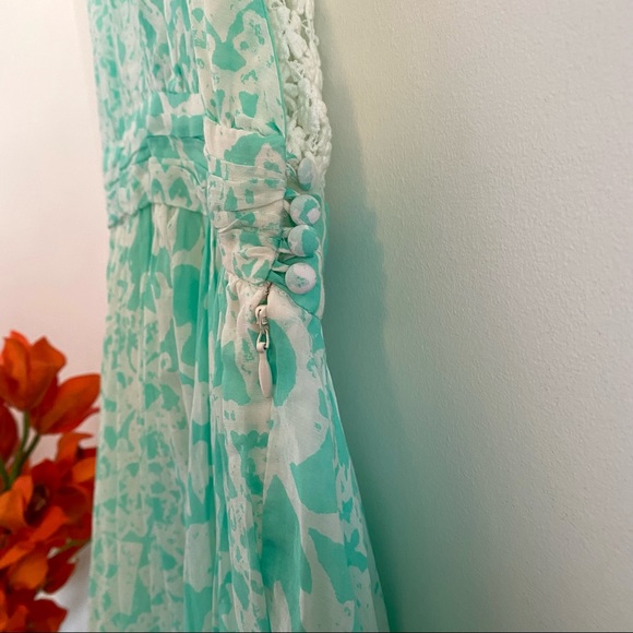 GUESS Twisted Tank Handkerchief Summer Dress with Crochet Back, Mint Green, US 4 - Picture 6 of 15